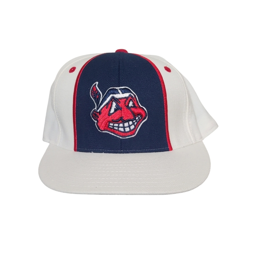 Cleveland Indians Embroidered Chief wahoo logo Mitchell ness baseball hat